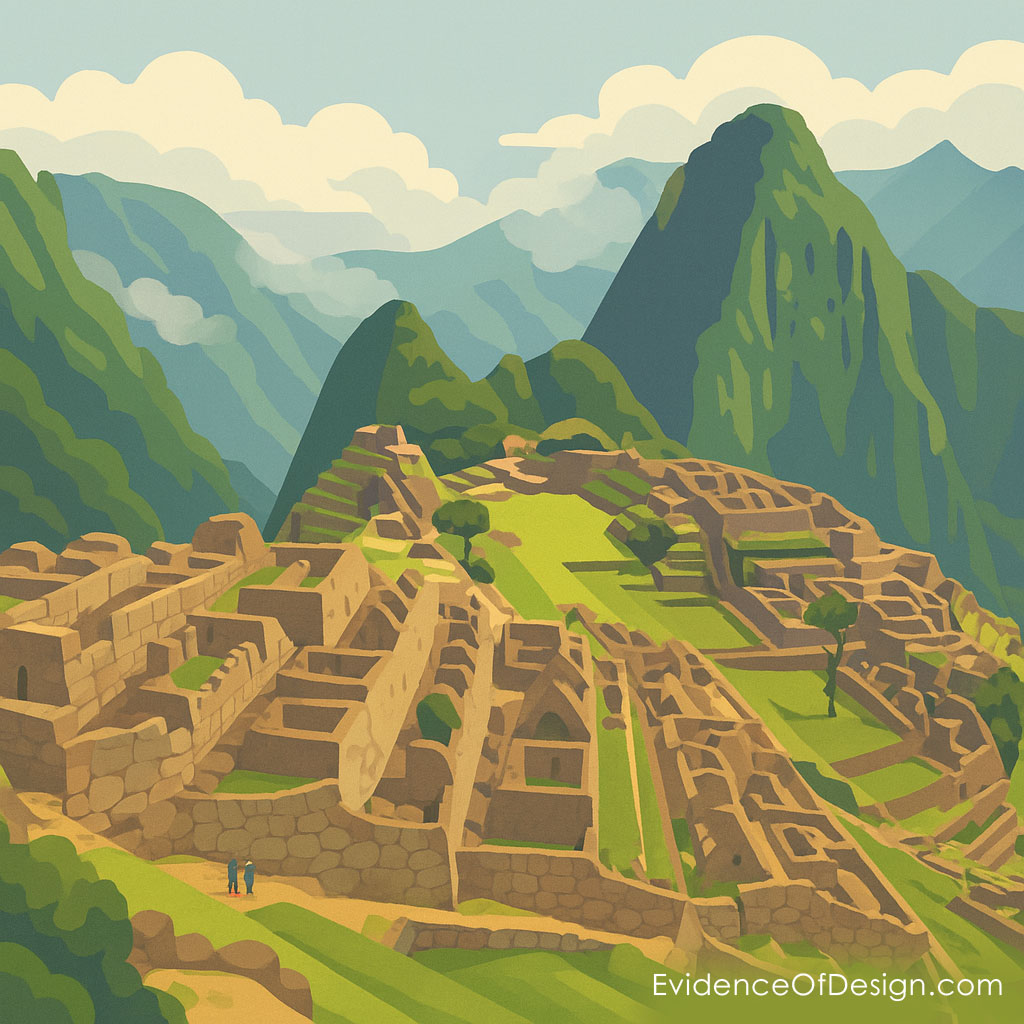 Close-up of interlocking Inca ashlar stone masonry at Machu Picchu with no mortar.
